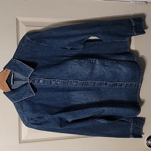 Marsh Landing By Amanda Smith Denim Button-down Top Women's‎ M Excellent Cond